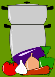 le couscoussier et les l&eacute;gumes m&eacute;diterran&eacute;ens
