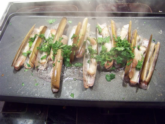 Recette couteaux � la plancha