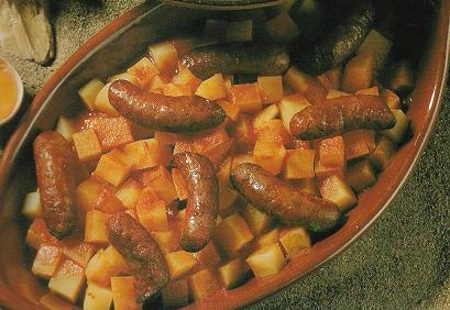 Merguez aux pommes de terre et aux oeufs