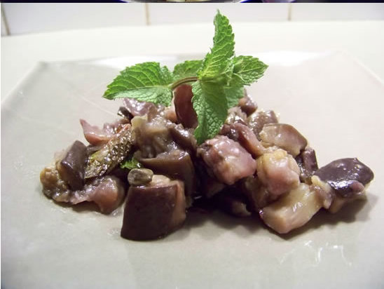 aubergines aigres-douces à la menthe