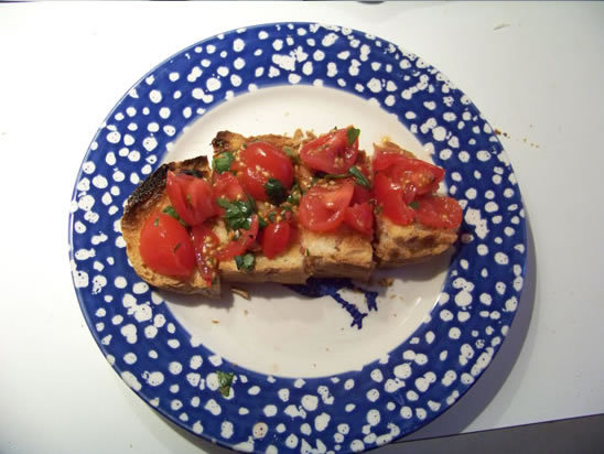 bruschettas – recette avec tomate et basilic