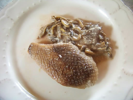 Canard aux champignons des bois
