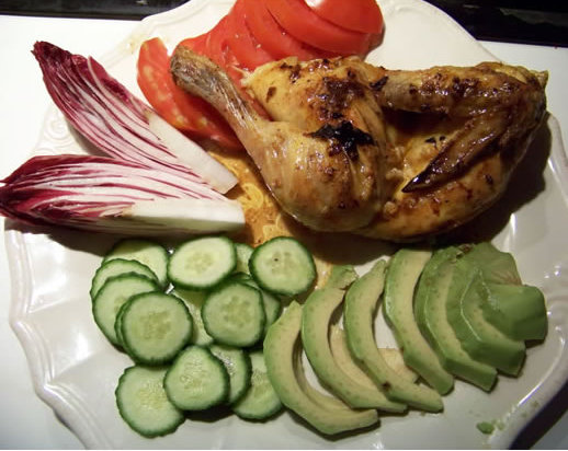 coquelet grillé aux herbes