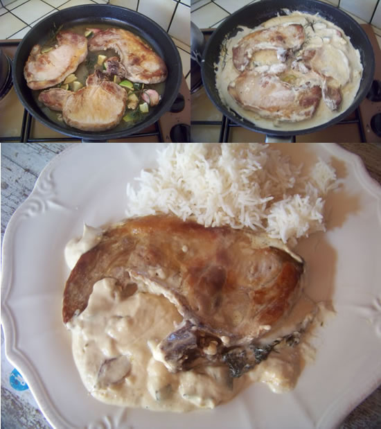 Côtes de porc au Noilly