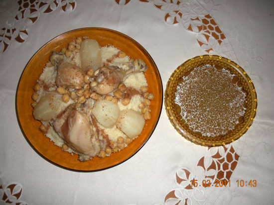 couscous au poulet sauce blanche algérois