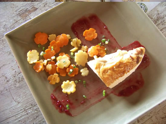 Fleurs de légumes racines poêlés