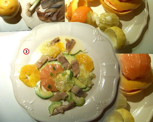 salade de harengs aux agrumes et avocat