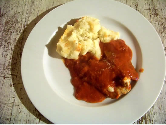langue de boeuf sauce tomate/poivron