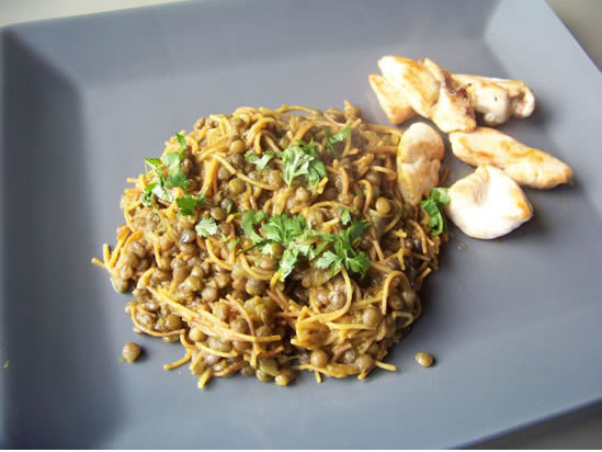 Lentilles cuisinées à la coriandre