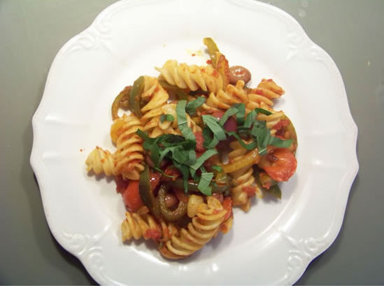 torsades aux poivrons – recette végétarienne