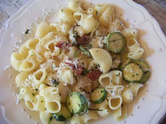 Pipe aux courgettes et lard de jambon serrano