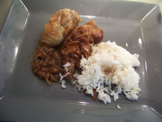 poulet braisé au gingembre et saveurs japonaises