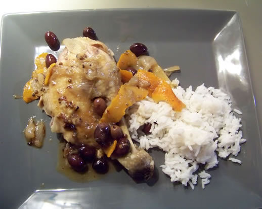 poulet aux oranges amères et aux olives violettes – le plat de la vie