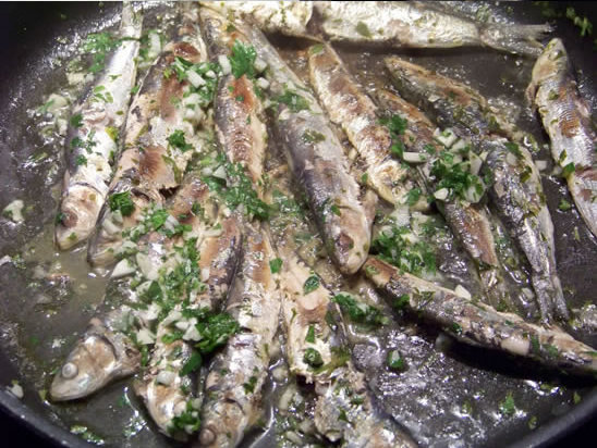 sardines marinées et grillées