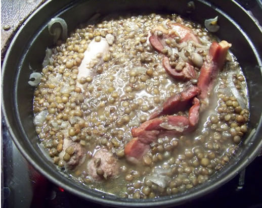 saucisses aux lentilles