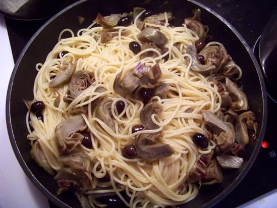 spaghetti aux artichauts