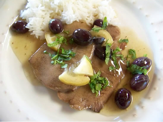 Tajine de langue de boeuf aux olives et citron confit