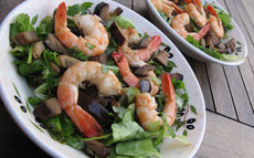 recette de Gambas sur lit de salade