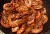 recette de Gambas flambées au pastis