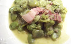 recette de fèves au jambon