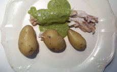 recette de roussette en sauce verte aux salicornes et pommes de terre