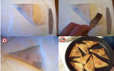 recette de triangles au foie gras, volaille et champignons