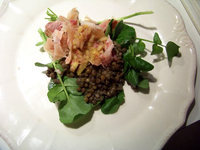 salade de lentilles aux pieds de porc