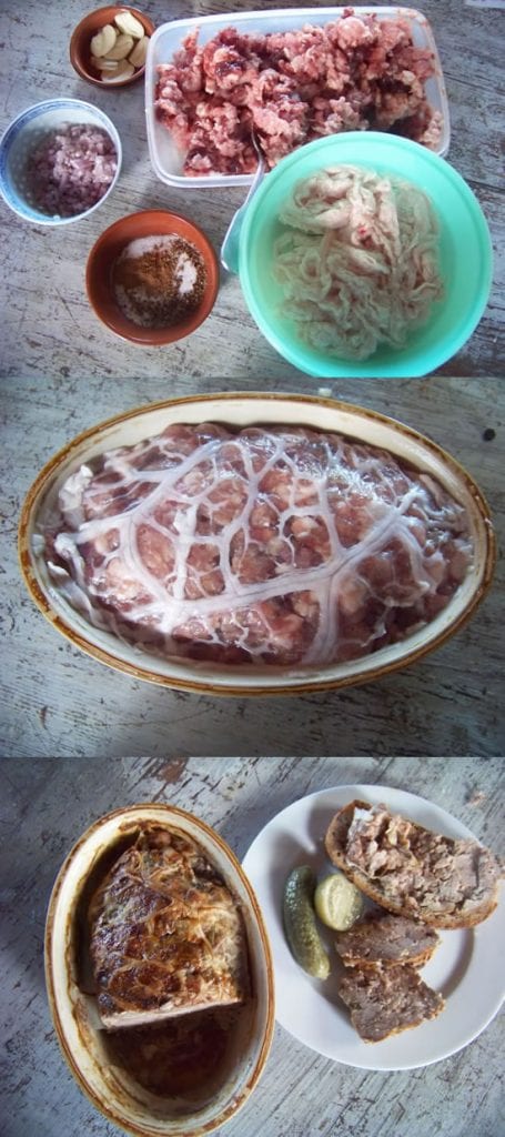 élaboration de la terrine de campagne