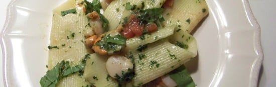pennoni à la roquette et aux pétoncles