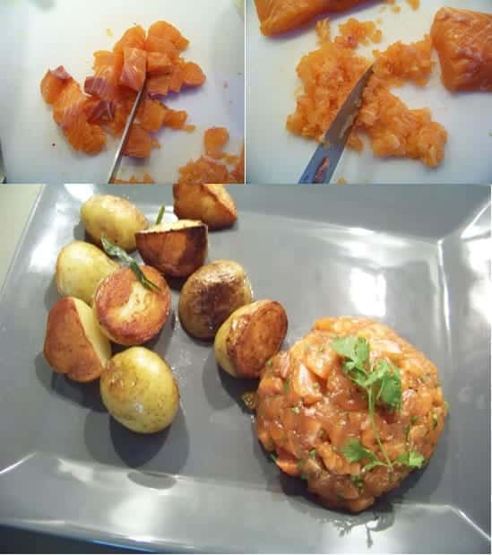découpe du saumon façon tataki