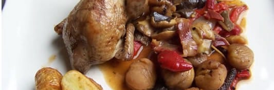 cailles farcies aux marrons et champignons