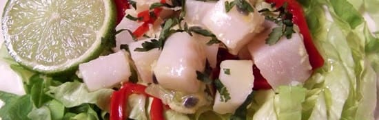 ceviche aux agrumes et fruits de la passion