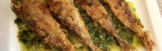 chinchards frits en sauce verte