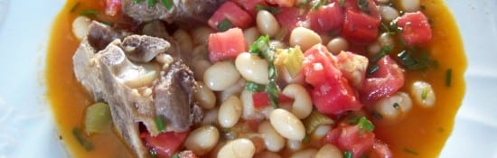 loubia fraîche aux haricots mi-secs et tomates crues