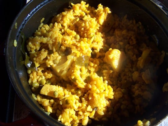 riz jaune aux chou-fleur et petits pois riz jaune aux chou-fleur et petits pois