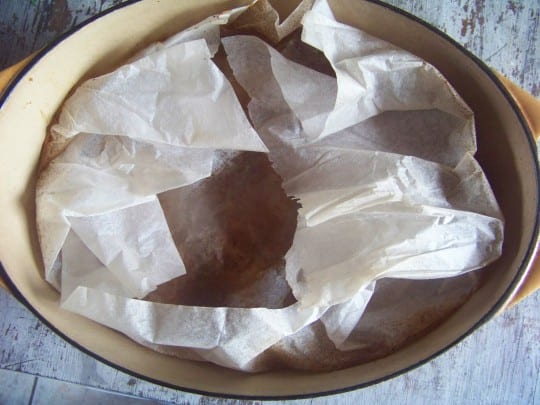 papier cuisson sur le cassoule