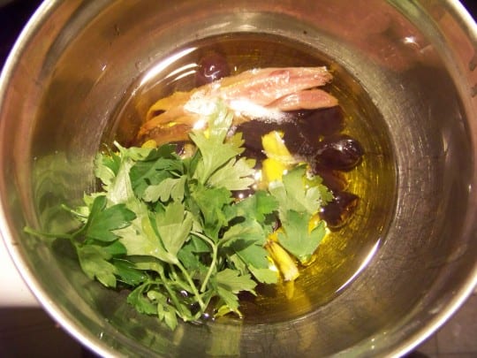 sauce tapenade avant le mixage