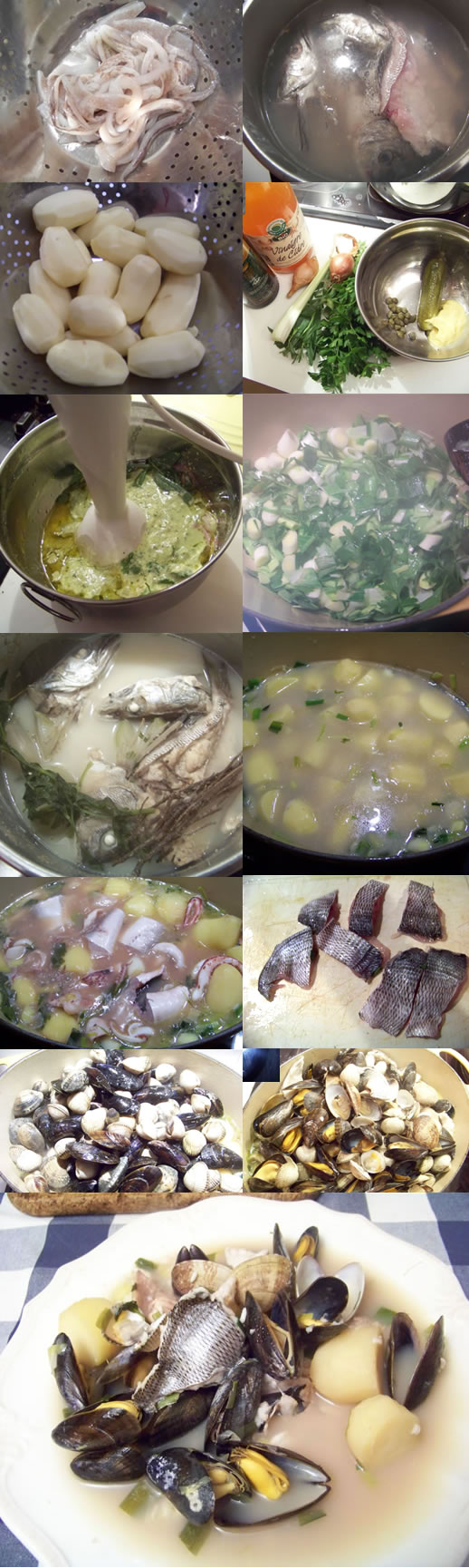 recette de la cotriade, soupe bretonne de poisson et fruits de mer