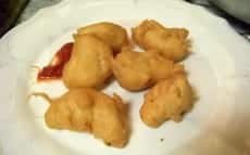 beignets sans gluten, à la farine de pois chiche et au poulet