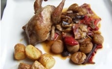 cailles farcies aux marrons et champignons