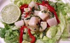 ceviche aux agrumes et fruits de la passion