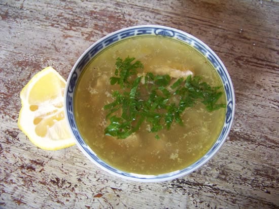 chorba beida la soupe blanche au poulet d'Alger