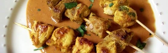 brochettes de poulet sauce aux cacahuètes