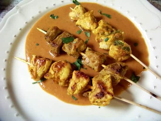 brochettes de poulet sauce aux cacahuètes