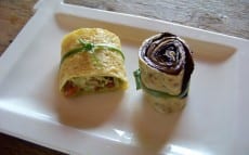 rouleaux d'omelette aux légumes