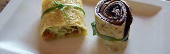 rouleaux d'omelette aux légumes