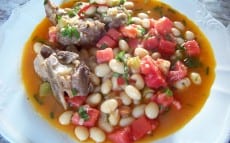 loubia fraîche aux haricots mi-secs et tomates crues