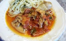 poulet, porc et chorizo à la frita