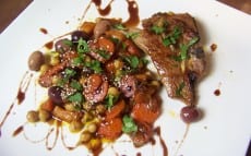 côte d'agneau et légumes snackés