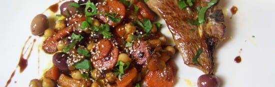 côte d'agneau et légumes snackés